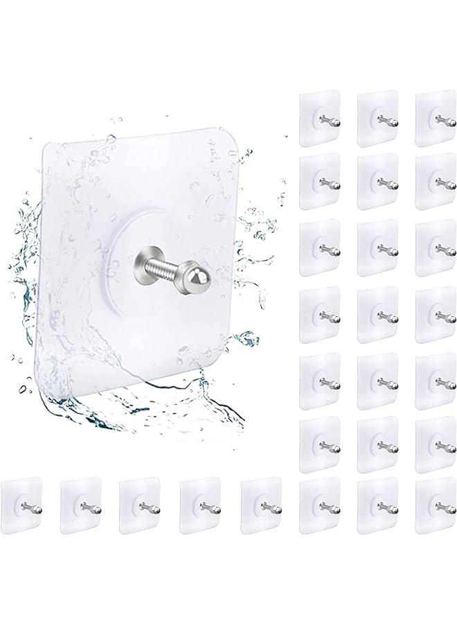 Zaboon خطافات قوية خطافات جدارية للتعليق شماعات حائط بدون مسامير 2 في 1 ملصق بدون براغي لتركيب الرف قابل للماء ومقاوم للصدأ 16 مم 30 قطعة - Image 1