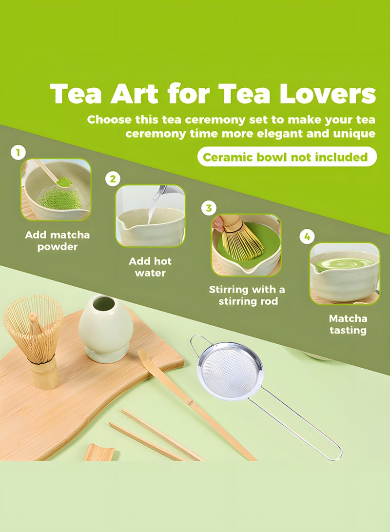 5 Pieces Matcha Tea Whisk Set (Tea Whisk, Traditional Spoon, Tea Spoon, Tea Whisk Holder, Sieve), Resin Matcha Tea Whisk Tea Whisk Brush Tool, Matcha Whisk Set for Traditional Matcha Cup  - Image 4