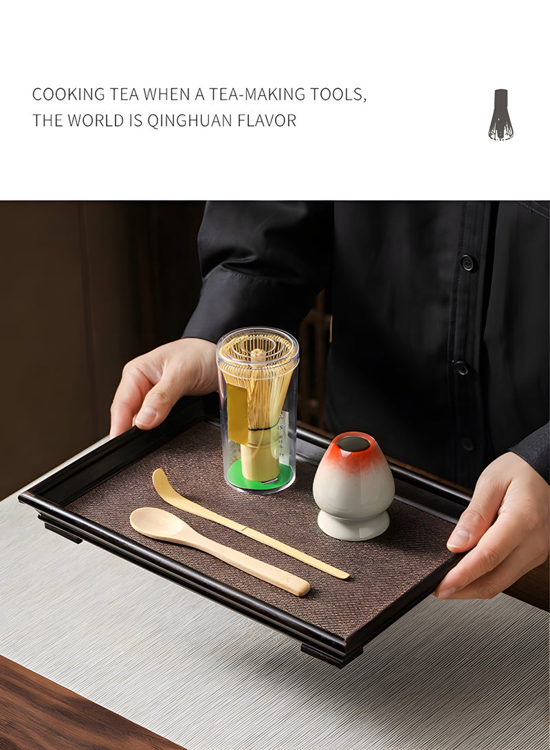 5 Pieces Matcha Tea Whisk Set (Tea Whisk, Traditional Spoon, Tea Spoon, Tea Whisk Holder, Sieve), Resin Matcha Tea Whisk Tea Whisk Brush Tool, Matcha Whisk Set for Traditional Matcha Cup  - Image 3
