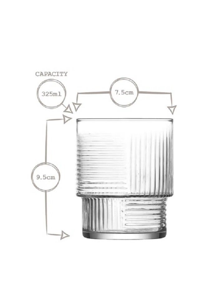 LAV 3 Pieces Helen Soft Drink Tumbler Set 325 Ml - Clear - Image 4