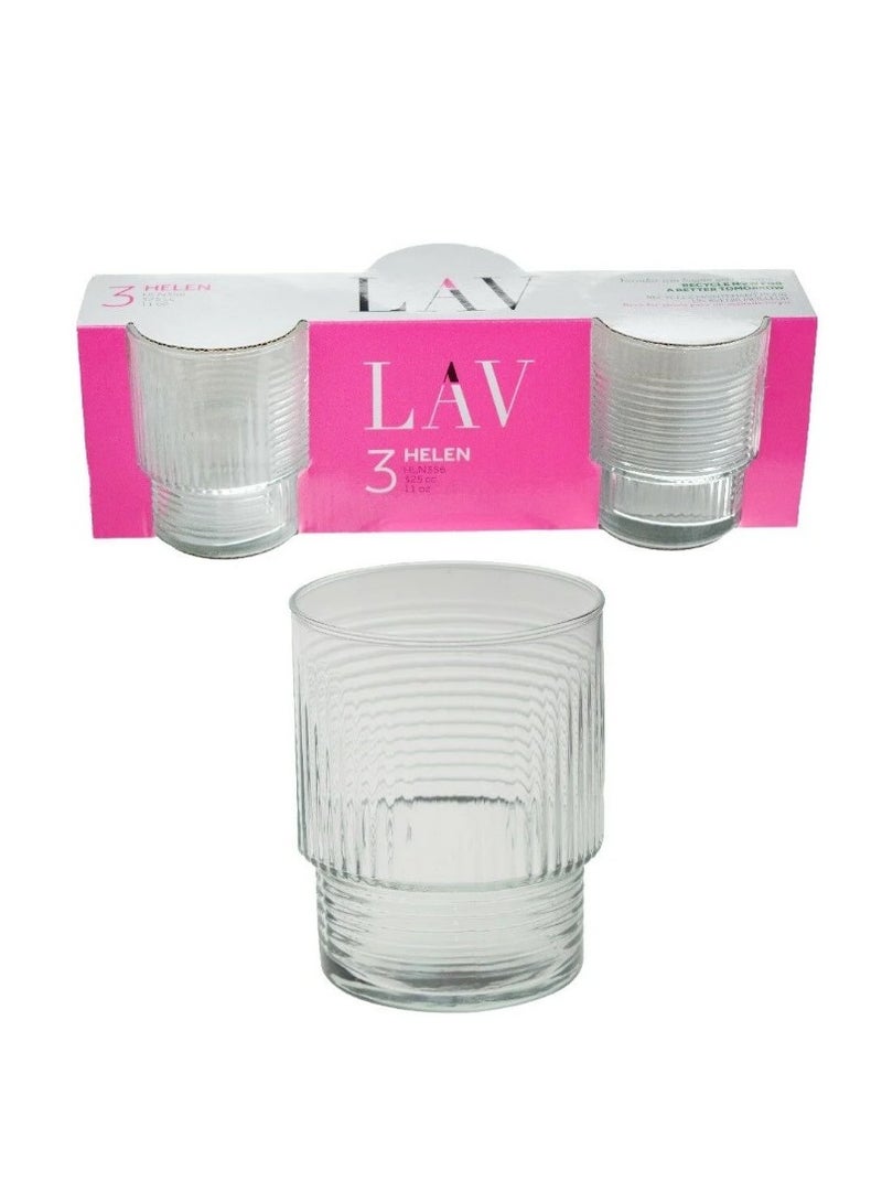 LAV 3 Pieces Helen Soft Drink Tumbler Set 325 Ml - Clear - Image 5