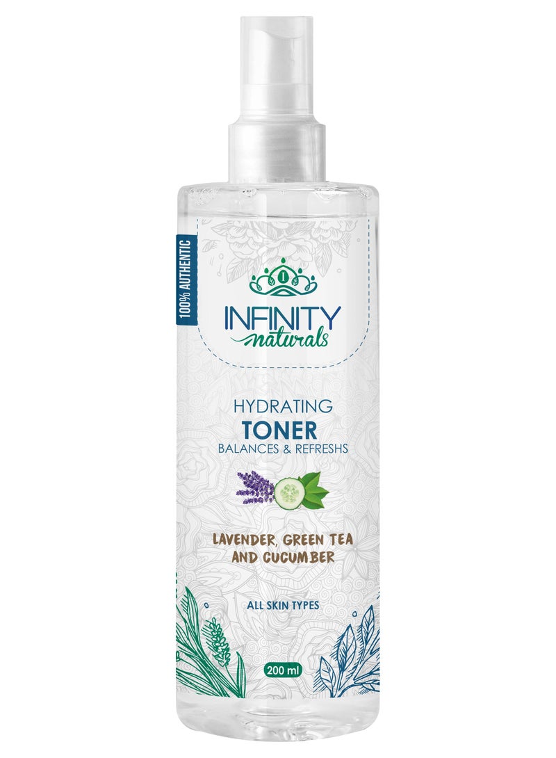 إينفينيتي انفينتي  ناتشورالز تونر مرطب للبشرة بزيت الافندر الاساسي وخلاصة الشاي الاخضر والخيار