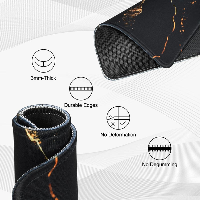 JIKIOU 3 Pack Mouse Pad with Stitched Edge, Comfortable Mouse Pads with Non-Slip Rubber Base, Washable Mousepads Bulk with Lycra Cloth, Mouse Pads for Computers Laptop Mouse 10.2x8.3in Yellow Gilding - Image 3