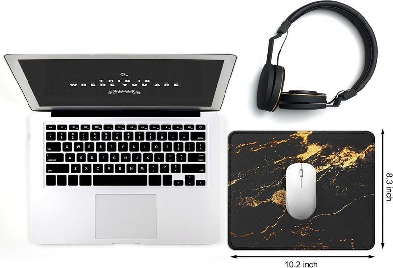 JIKIOU 3 Pack Mouse Pad with Stitched Edge, Comfortable Mouse Pads with Non-Slip Rubber Base, Washable Mousepads Bulk with Lycra Cloth, Mouse Pads for Computers Laptop Mouse 10.2x8.3in Yellow Gilding - Image 2