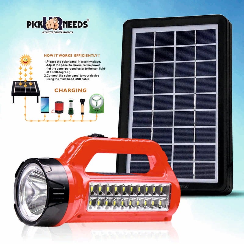 Pick Ur Needs Emergency Rechargeable Solar Torch Light Flashlight 50W 20 SMD Side Handheld with Eco Friendly Solar Panel 3W9V Color As Per Availability - Image 5