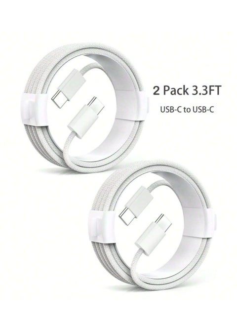 USB C to USB C Charging Cable 3ft 60W 2Pack, USB C Cable for Charging Apple, Type C to Type C Fast Charger Cord Compatible for iPhone 15/15 Pro/15 Pro Max/15 Plus,iPad Pro, Air5, MacBook Air (White)