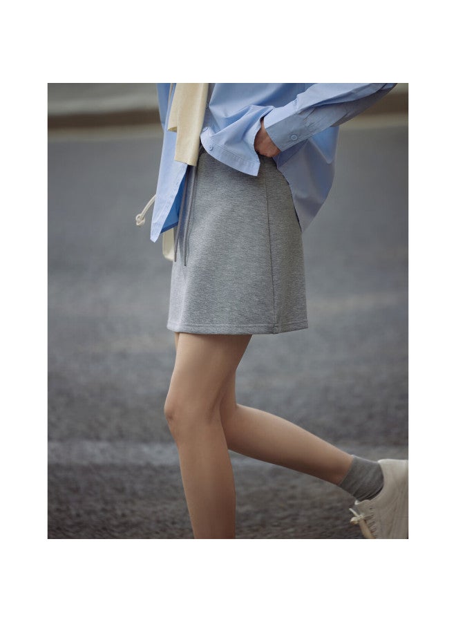 dme Demana Spring Commute Simple Air Layer Elastic Waist Straight Comfortable Slimming Short Skirt For Women - Image 2