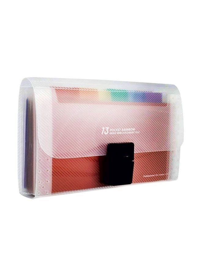 NIBEMINENT 13-Pockets File Folder Clear/Red/Black  - Image 1
