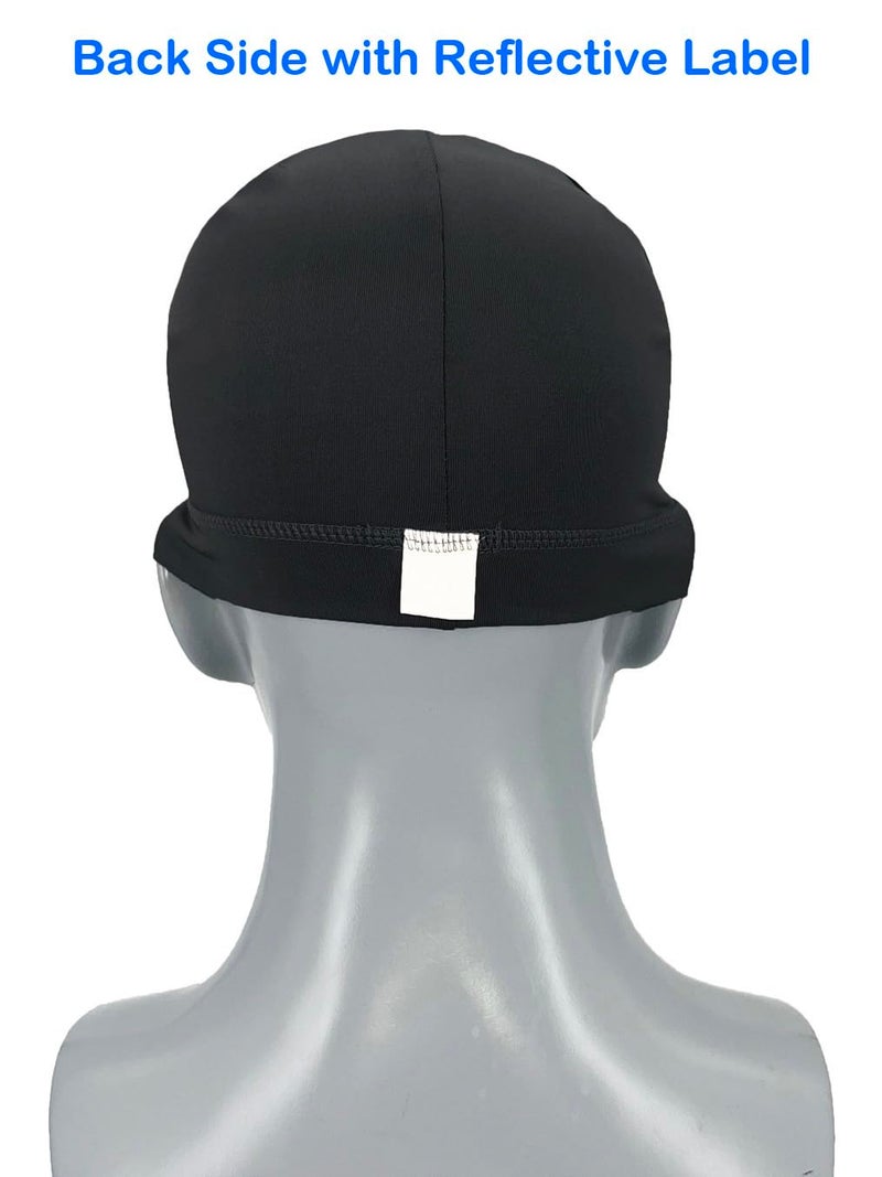 Kninmdor Sweat Wicking Skull Caps Black Cooling Helmet Liner Hat Running Beanie Cycling Skullcap Sleeping Cap for Men Women (Black Sets) - Image 3