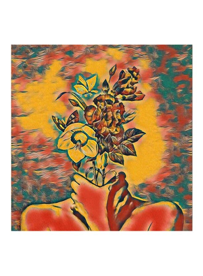 RYN Woman Flowers Head MDF Wall Art Multicolour - Image 2