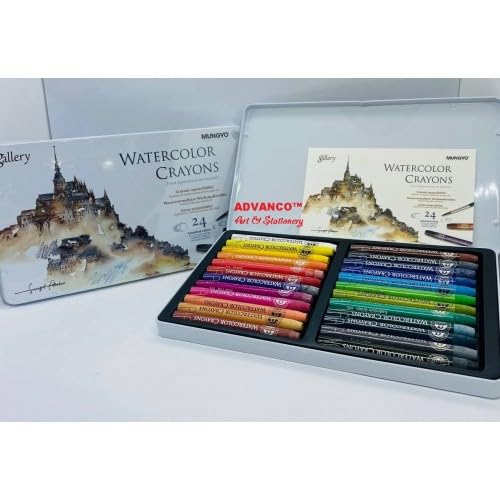 MUNGYO Watercolour Crayons (Set Of 24 In Tin Box), Multicolor - Image 3