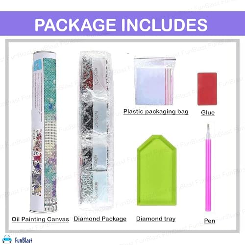 FunBlast 5D Diamond Painting Kit, 12x16inch Diamond Painting Kit for Adults & Kids, Suitable for Home Leisure and Wall Decoration, Gift for Kids and Adults (Monument) - Image 4