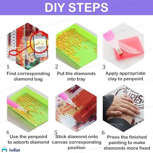 FunBlast 5D Diamond Painting Kit, 12x16inch Diamond Painting Kit for Adults & Kids, Suitable for Home Leisure and Wall Decoration, Gift for Kids and Adults (Monument) - Image 3