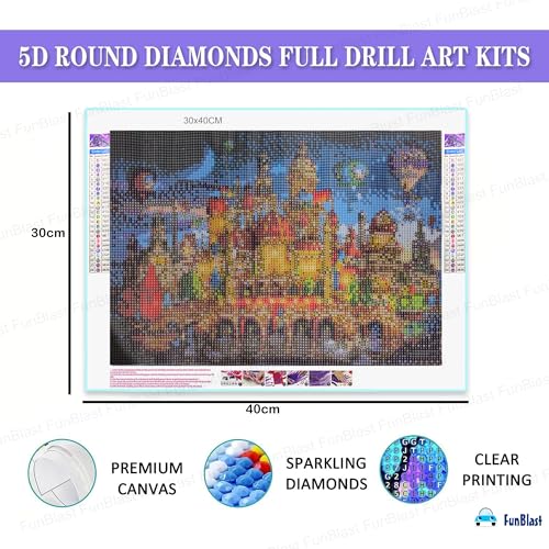 FunBlast 5D Diamond Painting Kit, 12x16inch Diamond Painting Kit for Adults & Kids, Suitable for Home Leisure and Wall Decoration, Gift for Kids and Adults (Monument) - Image 2