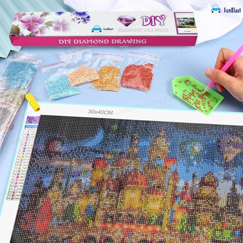 FunBlast 5D Diamond Painting Kit, 12x16inch Diamond Painting Kit for Adults & Kids, Suitable for Home Leisure and Wall Decoration, Gift for Kids and Adults (Monument) - Image 5