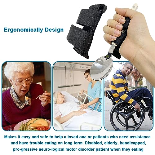 MUROCEA Adaptive Utensils Universal Cuff for Hand Tremors - Spoon & Fork Food Eating Daily Living Accessories for Disabled, Handicapped - Image 3