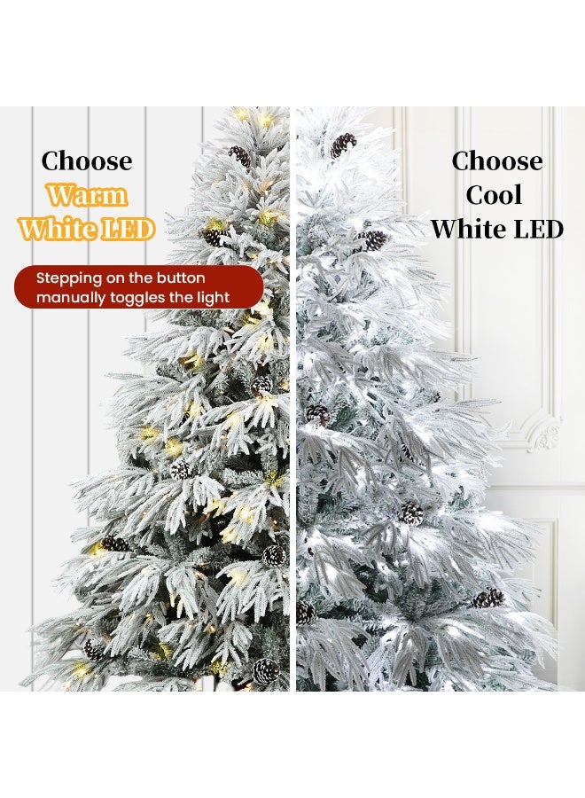 VUCATIN Premium Artificial Christmas Tree with LED Multicolored String Lights Rugged Metal Stand 9 Lighting Modes Xmas Decoration - Image 2