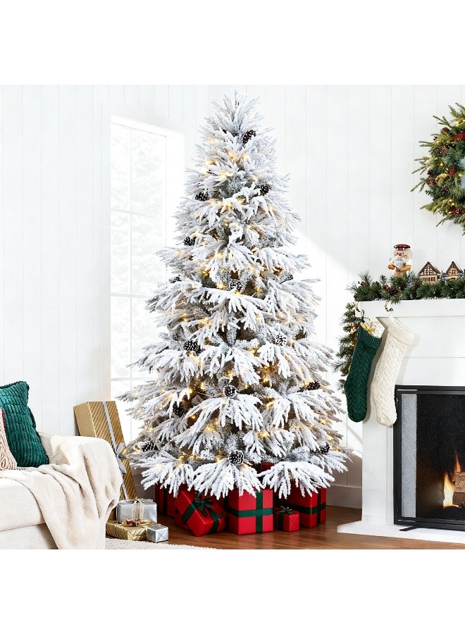 VUCATIN Premium Artificial Christmas Tree with LED Multicolored String Lights Rugged Metal Stand 9 Lighting Modes Xmas Decoration - Image 3