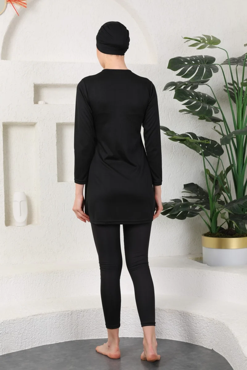 Medipek Fully Covered Hijab Swimsuit Black My Face