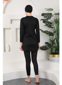 Medipek Fully Covered Hijab Swimsuit Black My Face  - Image 3