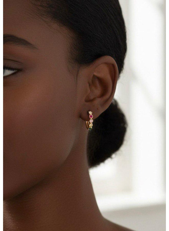 Ruby Art Gold 18K Pure Gold Women’s Earrings  Elegant Lightweight  , 2.2 Gram - Image 3