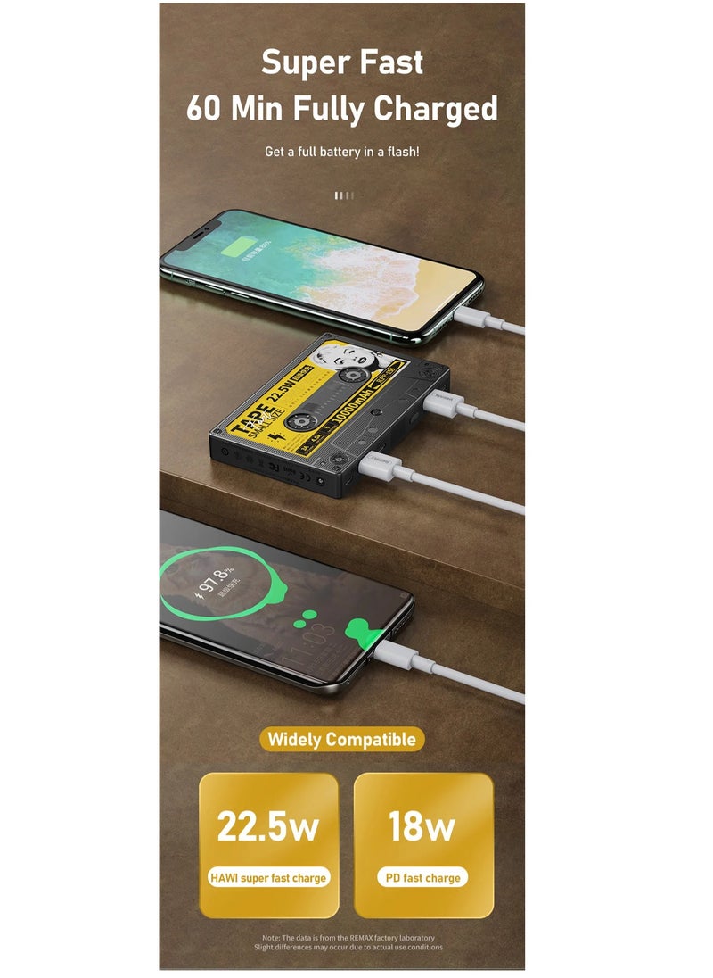 REMAX Tape Creative Retro Mobile Power Display 10000 MA 22.5W Phone Fast Charge Power Bank  - Image 4