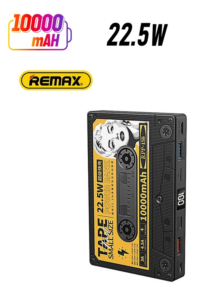 REMAX Tape Creative Retro Mobile Power Display 10000 MA 22.5W Phone Fast Charge Power Bank  - Image 1