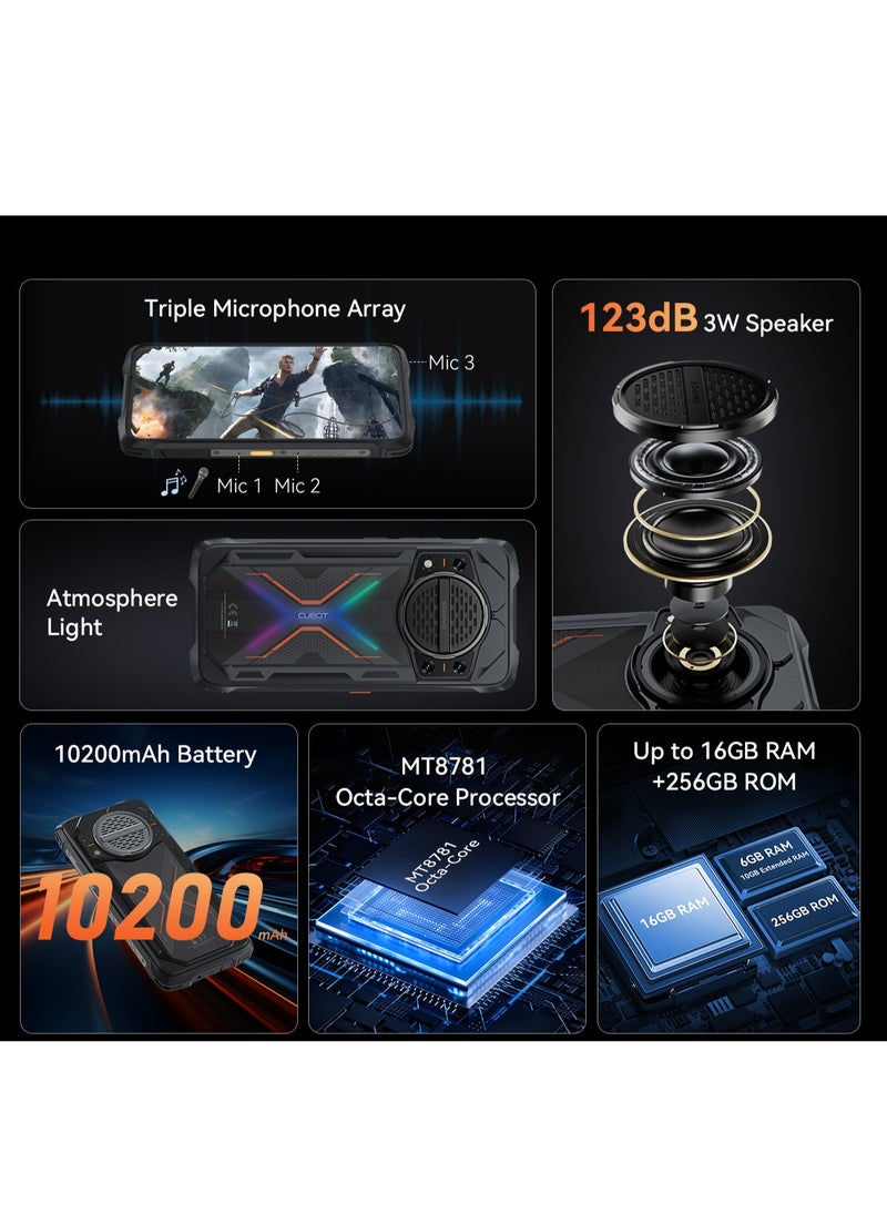 Cubot - KingKong Power 3 , Rugged Phone, Loud and Clear, Power that Roars, 6.72'' FHD Screen + IPS Display Android 14 Smartphone 10200mAh Battery 33W Fast Charging ,Up to 6GB RAM+256GB ROM ,Triple Clarity, Triple Precision ,Triple Microphone ArrayWaterproof,NFC,Dual Flashlight ,Finger-scanner - Image 1