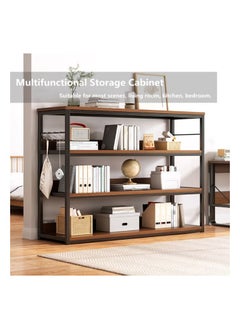 ماركة غير محددة رف تخزين، رف فرن من 4 طبقات، خزانة مطبخ مقاس 120 × 30 × 100 سم، رف الكتب، خزائن كتب غرفة المعيشة، مناسبة للممر، الأريكة، غرفة المعيشة، المطبخ، غرفة النوم  - Image 3
