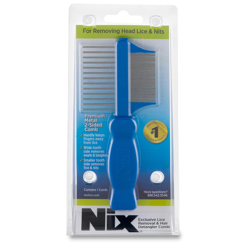 Nix Lice Removal Comb, Removes Dead Lice  Eggs from Hair, 2-Sided - Image 1
