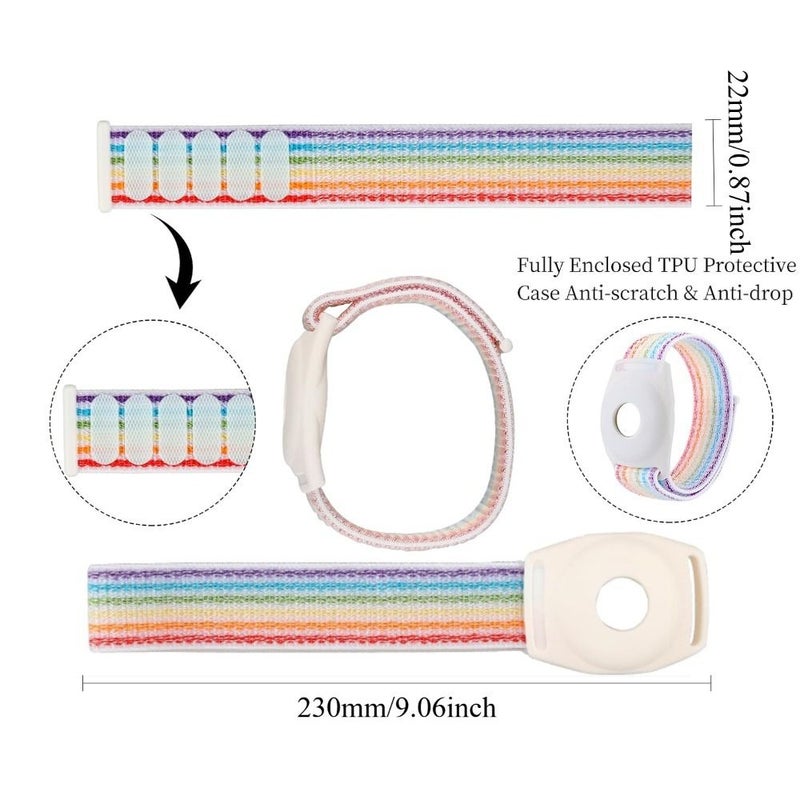 2pcs Mixed Color TPU Princess Medallion Holder Wristband Airtag Case Kids Elderly - Image 2