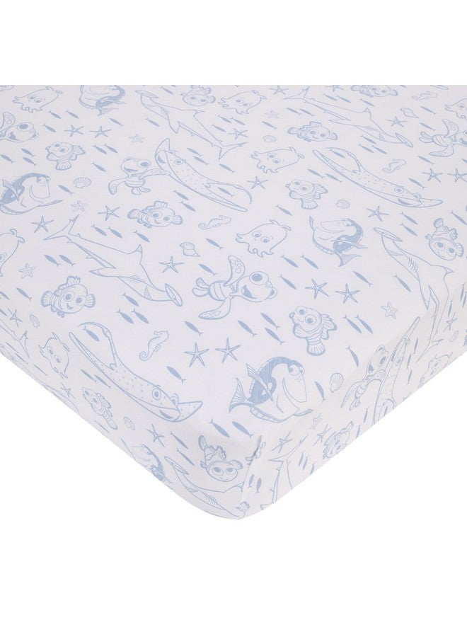 NoJo Disney Finding Nemo Cutest Little Catch Light Blue, Orange, and Navy 3 Piece Nursery Crib Bedding Set - Comforter, Fitted Crib Sheet, and Crib Skirt - Image 3