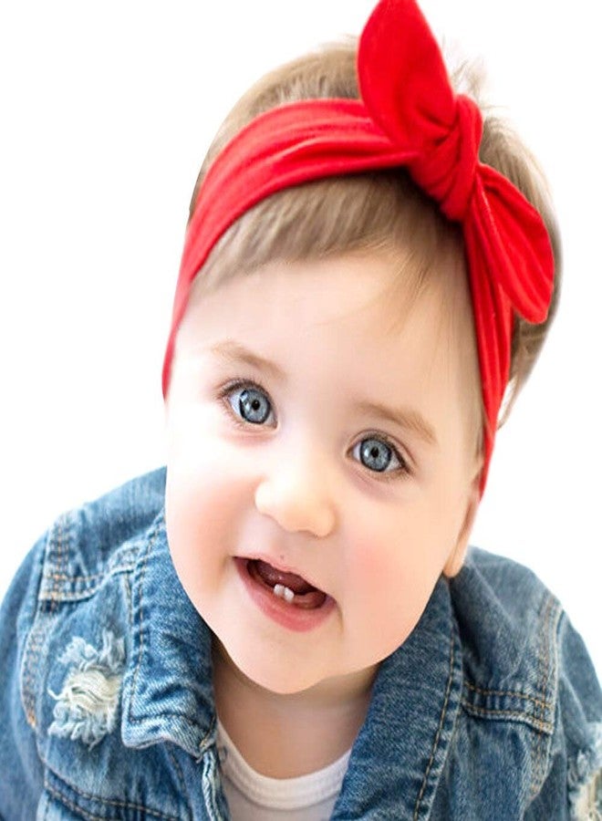 TREXEE 6pc Unisex Infants Baby Headbands Soft Headwraps Stretch hair accessories Bowknot Headbands Elastic Cute Hair Band For Baby Girls (Pack of 6) - Image 2