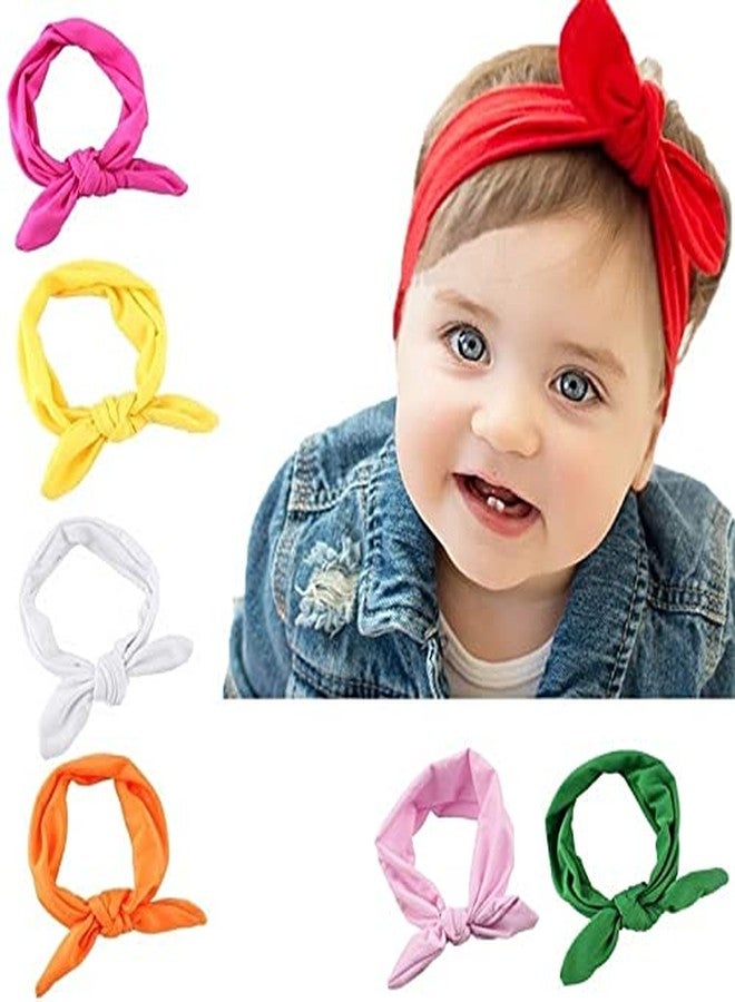 TREXEE 6pc Unisex Infants Baby Headbands Soft Headwraps Stretch hair accessories Bowknot Headbands Elastic Cute Hair Band For Baby Girls (Pack of 6) - Image 5
