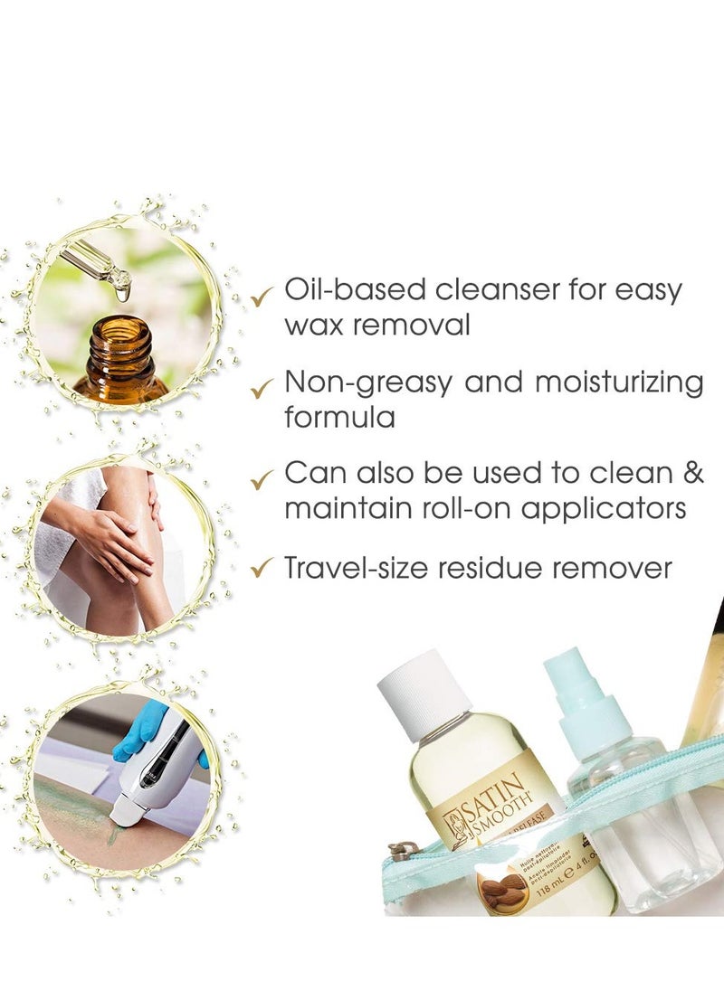 Satin Smooth Satin Smooth Satin Release Wax Residue Remover Oil, Almond-Infused, Post-Waxing Oil, Skin Care, 4 fl. oz, 2-Pack  - Image 2