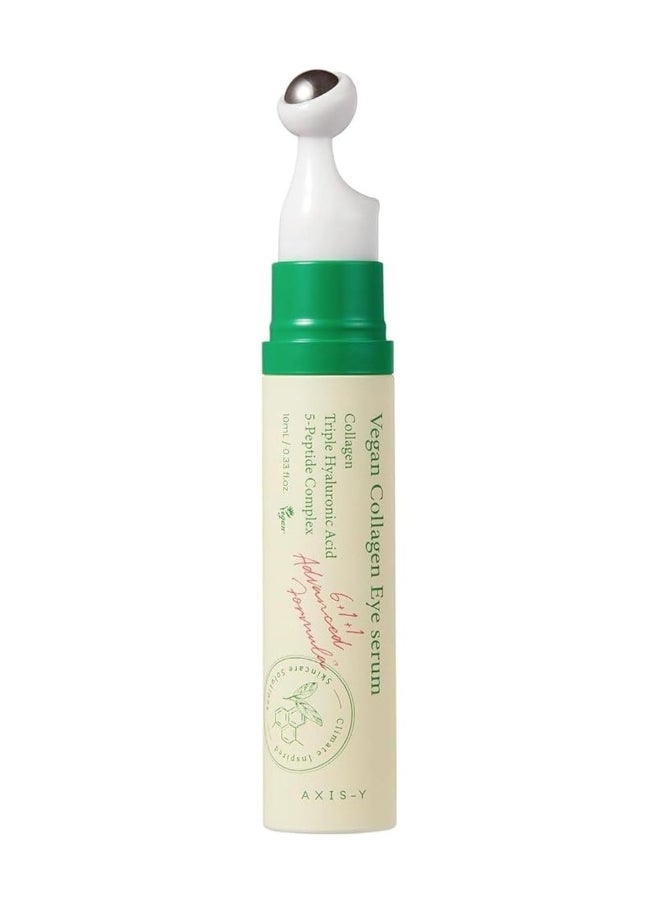 AXIS-Y AXIS-Y Vegan Collagen Eye Serum with Triple Hyaluronic Acid & 5-Peptide Complex | Wrinkle Care, Fine Line Reduction, Brightening | Vegan & Cruelty-Free Korean Skin Care | 10ml / 0.33 fl. oz.  - Image 1