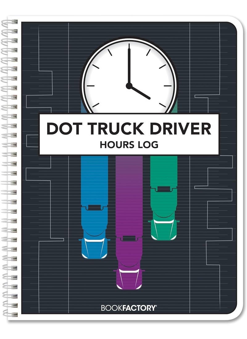 BookFactory BookFactory DOT Truck Driver Hours Log BookTruck Driving Hour Tracker WireO 100 Pages 85 x 11 LOG1007CWPPDOTTruckDrivingHours  - Image 1