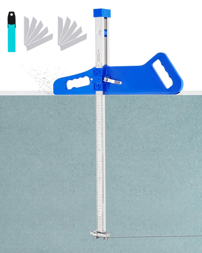 أداة قطع الجدران الجافة YJINGRUI قابلة للطي مع مقبض نايلون تناسب 047 لوح الجبس أداة دفع يدوي لقطع الجبس مع 10 شفرات احتياطية وحدة السنتيمتر