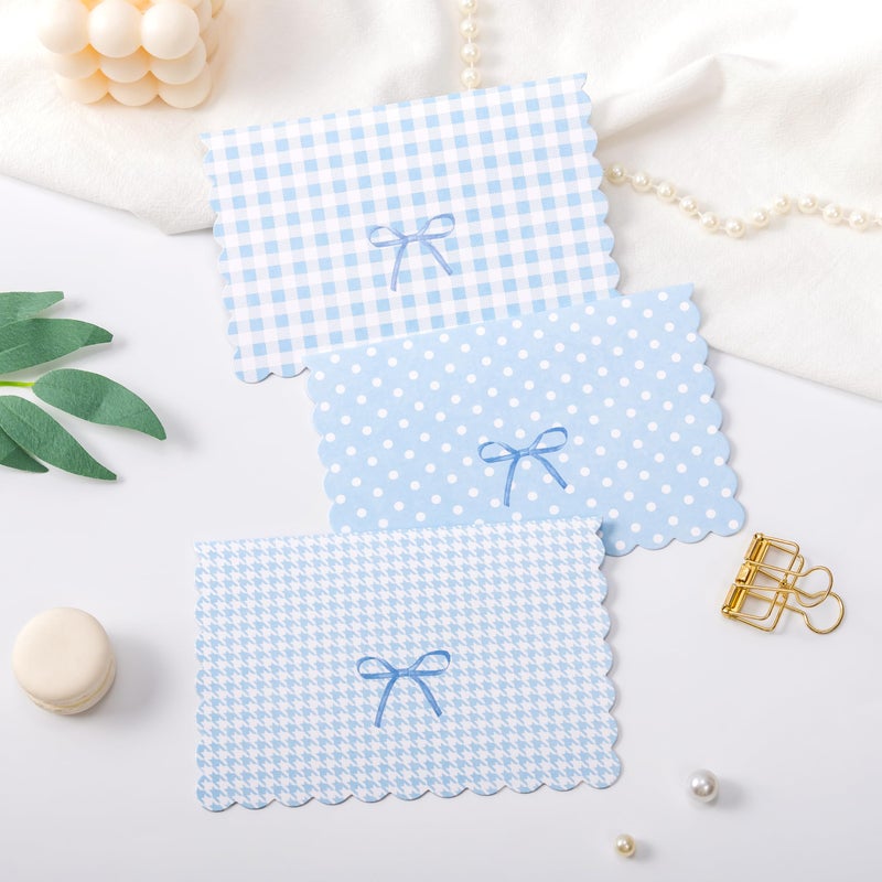 Crisky Blank Cards and Envelopes 4x6, 50 Pack Blue Thank You Blank Note Cards Bulk Bow Style for Baby Shower, Birthday, Wedding Decoration Party Favors - Image 4