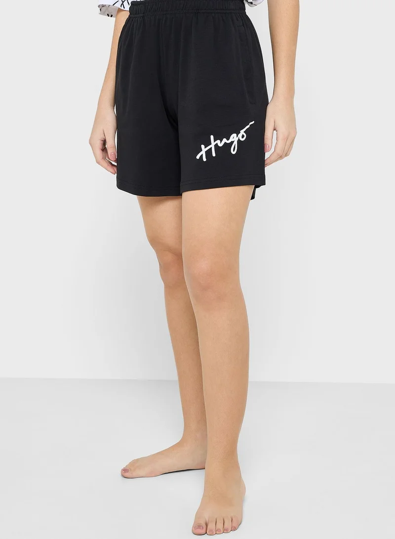 HUGO Printed Round Neck T-Shirt & Pyjama Set