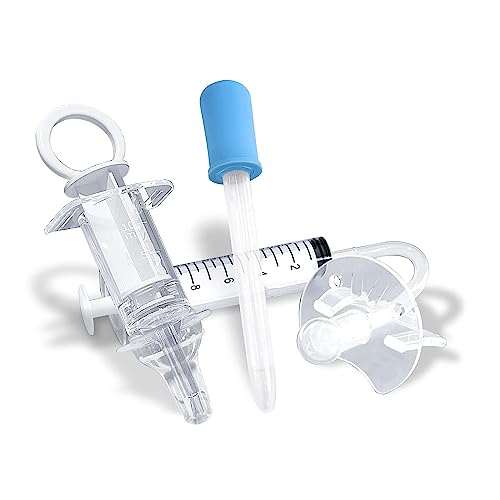 Elfzone Baby Medicine Dispenser Kit - 3PCS - Silicone Infant Medicine Syringe Pacifier Dropper, Toddler Feeding Pacifiers Dispensers Products for Babies Newborn Essentials Must Haves Medical Kits - Image 1
