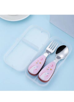 Brain Giggles BrainGiggles Kids Cutlery Set with Case (Unicorn)  - Image 1