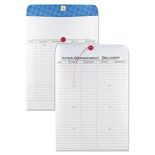 Quality Park Inter-Department Envelopes, String-and-Button, White, 10 x 13, 100 per Box, (63663) - Image 4