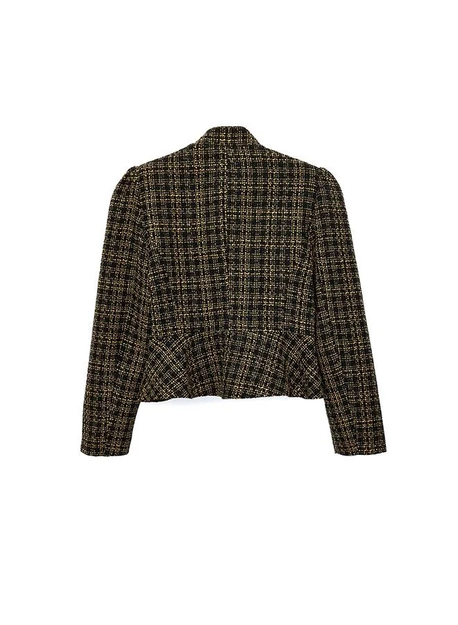 Koton  Tweed Peplum Checked Jacket for Women | Best Price UAE