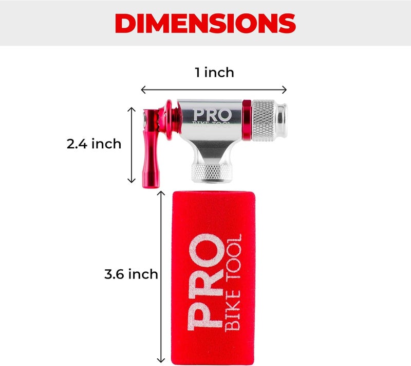 Pro Bike Tool CO2 Inflator Quick & Easy - Presta & Schrader Valve Compatible - Bicycle Tyre Pump for Road & Mountain Bikes - Insulated Sleeve - No CO2 Cartridges Included - Image 3
