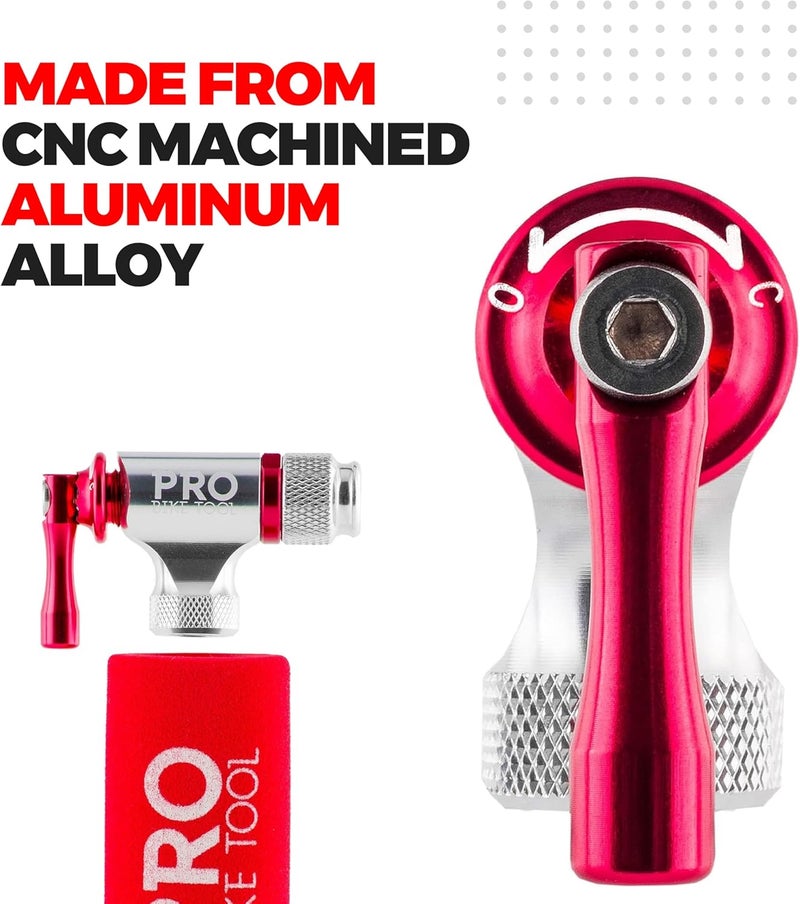 Pro Bike Tool CO2 Inflator Quick & Easy - Presta & Schrader Valve Compatible - Bicycle Tyre Pump for Road & Mountain Bikes - Insulated Sleeve - No CO2 Cartridges Included - Image 5