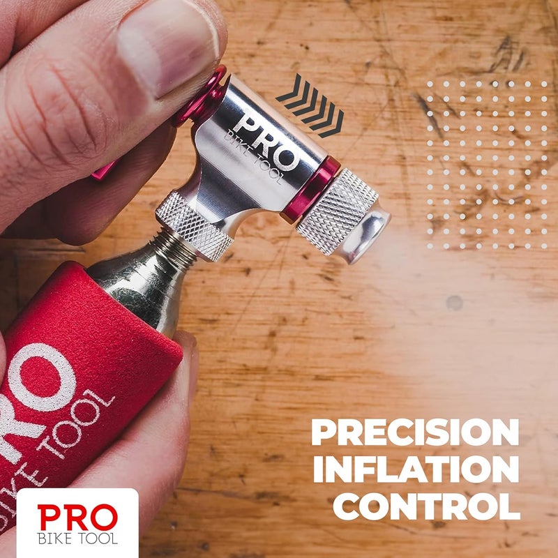 Pro Bike Tool CO2 Inflator Quick & Easy - Presta & Schrader Valve Compatible - Bicycle Tyre Pump for Road & Mountain Bikes - Insulated Sleeve - No CO2 Cartridges Included - Image 2