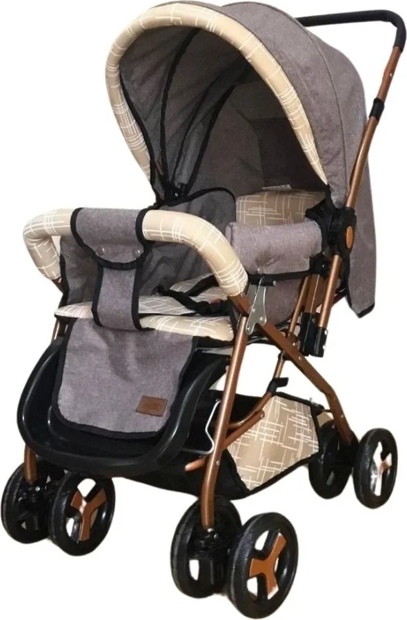 Vav Baby Dual Comfort Line Double Stroller Beige-Gold