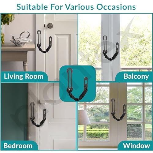 Plantex Door Chain Lock for Main Door/Door Safety Chain/Door Chain Latch/Door Lock for Kids Safety/Chain Lock for Door with Rubber Grip - Pack of 1 (Matt Grey) - Image 2