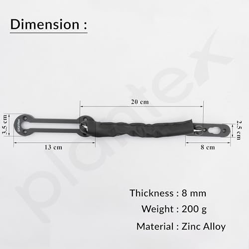 Plantex Door Chain Lock for Main Door/Door Safety Chain/Door Chain Latch/Door Lock for Kids Safety/Chain Lock for Door with Rubber Grip - Pack of 1 (Matt Grey) - Image 3